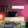 parete tv classica in legno Bianco laccato/rovere riviera modello Orbis Totò Piccinni