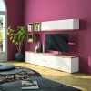 parete tv attrezzata in legno Bianco laccato/rovere riviera modello Orbis Totò Piccinni