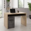Vista ambientata Scrivania ufficio in legno colore "Rovere Artisan/Cemento" 1 cassetto e 1 anta modello Sylva Totò Piccinni