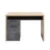 Vista frontale Scrivania in legno colore "Rovere Artisan/Cemento" 1 cassetto e 1 anta modello Sylva Totò Piccinni