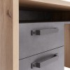 Dettaglio Scrivania ufficio in legno colore "Rovere Artisan/Cemento" 1 cassetto e 1 anta modello Sylva Totò Piccinni