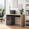 Vista ambientata Scrivania ufficio in legno colore "Rovere Artisan/Cemento" 1 cassetto e 1 anta modello Sylva Totò Piccinni