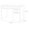 Specifica dimensioni Scrivania in legno colore "Rovere Artisan/Cemento" 1 cassetto e 1 anta modello Sylva Totò Piccinni