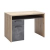Vista diagonale Scrivania ufficio in legno colore "Rovere Artisan/Cemento" 1 cassetto e 1 anta modello Sylva Totò Piccinni