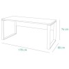 Specifica dimensioni Scrivania in legno colore Cemento con gambe bianche modello Toronto Totò Piccinni