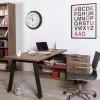 Vista ambientata Scrivania da ufficio in legno colore "Noce Brera/Nero Chalet" 3 cassetti e 2 vani modello Bali Totò PiccinniScrivania da ufficio in legno colore "Noce Brera/Nero Chalet" 3 cassetti e 2 vani modello Bali Totò Piccinni