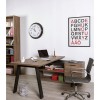 Vista ambientata Scrivania in legno colore "Noce Brera/Nero Chalet" 3 cassetti e 2 vani modello Bali Totò Piccinni