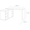 Specifica dimensioni Scrivania angolare  in legno colore "Rovere/Cemento" modello Sydney Totò Piccinni