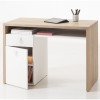 Scrivania da ufficio colore "Rovere Miele/Bianco Laccato" 1 cassetto, 1 vano e 1 anta modello Orbita Totò Piccinni