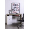 Scrivania moderna colore "Rovere Miele/Bianco Laccato" 1 cassetto, 1 vano e 1 anta modello Orbita Totò Piccinni