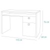 Specifica dimensioni Scrivania colore "Rovere Miele/Bianco Laccato" 1 cassetto, 1 vano e 1 anta modello Orbita Totò Piccinni