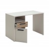 Vista diagonale Scrivania per casa in legno colore "Cannettato/Cashmere" con 1 vano e 1 anta modello Zefiro Totò Piccinni