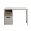 Vista frontale Scrivania per computer  in legno colore "Cannettato/Cashmere" con 1 vano e 1 anta modello Zefiro Totò Piccinni