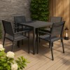 Set pranzo allungabile in alluminio 90/180 con 6 sedide trapani con braccioli modello Vulcano Totò Piccinni