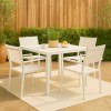 Set pranzo allungabile in alluminio 90/180 con 6 sedide trapani con braccioli modello Vulcano Totò Piccinni