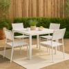 Set pranzo in alluminio allungabile 90/180 con sedie senza braccioli 