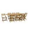 Set tavolo allungabile 180/240 in legno D'Acacia da giardino con 8 sedie B Totò Piccinni