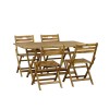 Set tavolo pieghevole 140  in legno D'Acacia da giardino con 4 sedie B Totò Piccinni