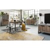 Vista ambientata Tavolo  allungabile in legno colore Rovere Artisan con gambe in ferro Totò Piccinni