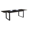 Vista diagonale Tavolo moderno allungabile in legno colore Nero Chalet 180/240 con gambe in ferro Totò Piccinni