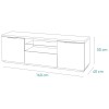 Specifica dimensioni Porta tv  in legno colore "Bianco Laccato/Rovere Rivera" con 6 cassetti modello Orbis Totò Piccinni