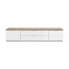 Vista frontale Mobile per tv in legno colore "Bianco Laccato/Rovere Riviera" con 2 ante e 2 ribalte modello Orbis Totò Piccinni