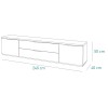 Specifica dimensioni Mobile porta tv classico in legno colore "Bianco Laccato/Rovere Riviera" con 2 ante e 2 ribalte modello Orbis Totò Piccinni