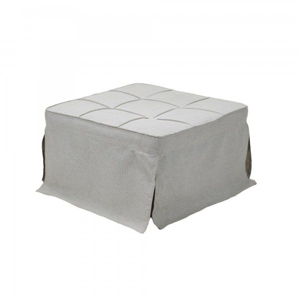 letto pouf chiuso a cubo di colore grigio chiaro