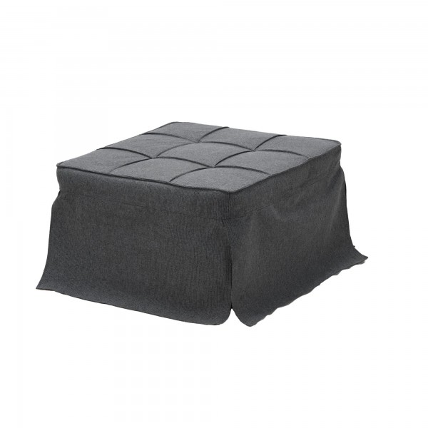 pouf letto chiuso a cubo di colore grigio scuro