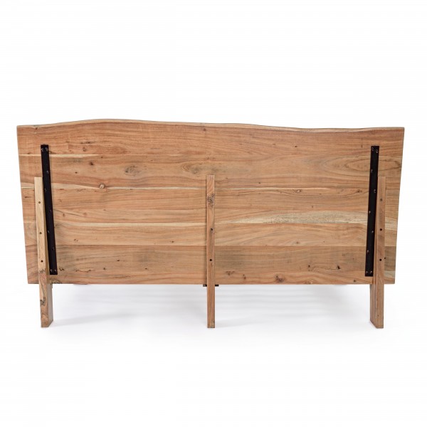 Vista da dietro Letto Matrimoniale in legno con gambe in acciaio modello Aron Totò Piccinni