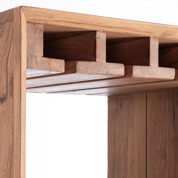 Dettaglio Mobile bar in legno d'acacia con 1 anta e 1 cassetto modello Isar Bizzotto