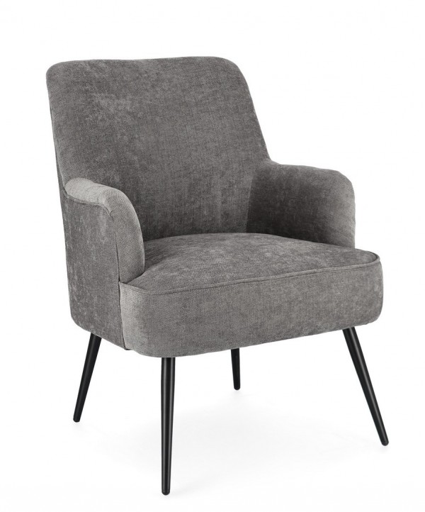 poltroncina moderna da ingresso con gambe in metallo