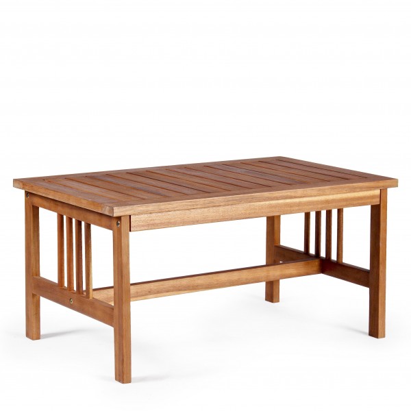 tavolino del set salottino da giardino in legno di acacia con cuscini ecru odello Noemi Totò Piccinni