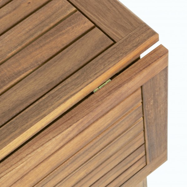 Dettaglio Set Tavolo da esterno 90x90 con 4 sedie in legno d'acacia  modello Noemi Totò Piccinni