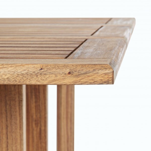 Dettaglio Set Tavolo da esterno 90x90 con 4 sedie in legno d'acacia  modello Noemi Totò Piccinni