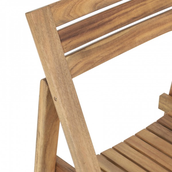 Dettaglio Set Tavolo da esterno 90x90 con 4 sedie in legno d'acacia  modello Noemi Totò Piccinni