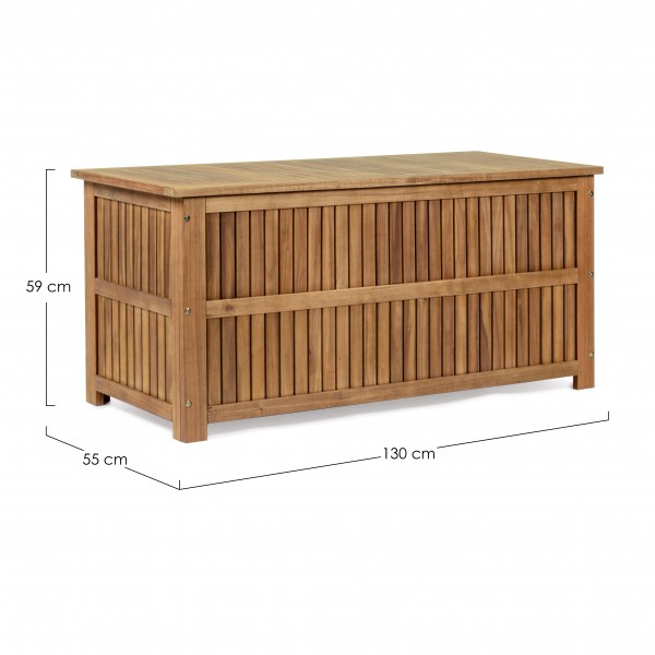 Specifica dimensioni Baule porta cuscini in legno d'acacia da esterno modello Noemi Totò Piccinni