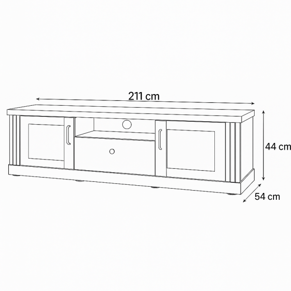 Specifica dimensioni mobile porta tv in legno 2 ante e 1 cassetto made in italy rovere meringa/rovere cadice modello Icaro Totò Piccinni