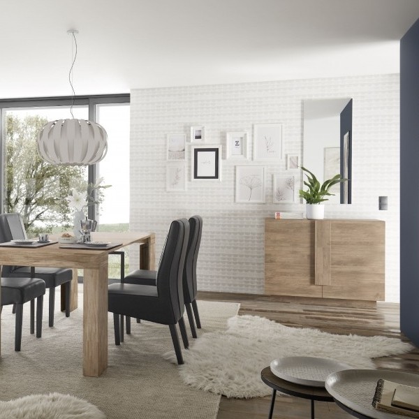 vista ambientata Madia in legno 2 ante colore "rovere mercure" modello Juno Totò Piccinni