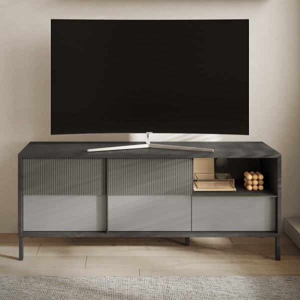 Porta tv in legno 2 ante e 1 cassetto made in italy modello Kaleido Totò Piccinni