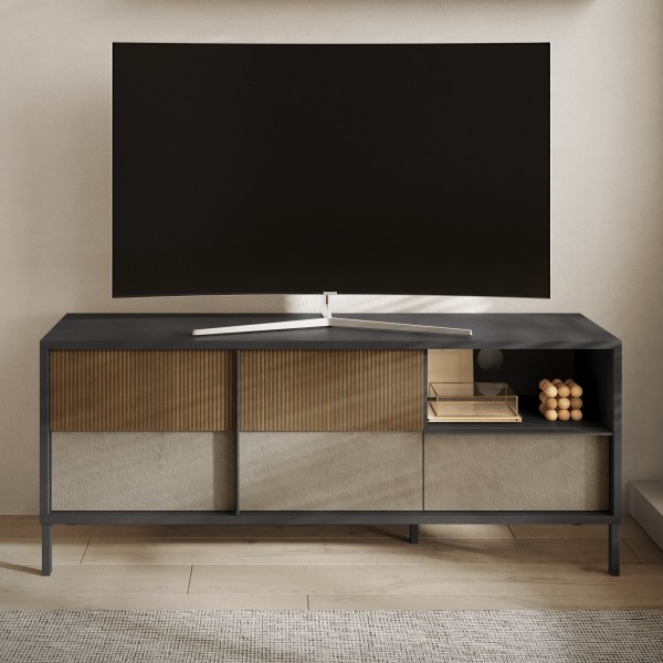 Porta tv in legno 2 ante e 1 cassetto made in italy modello Kaleido Totò Piccinni