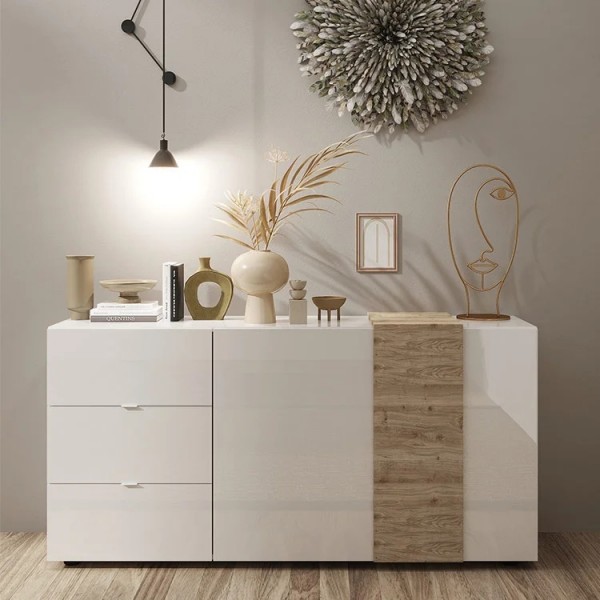 Madia in legno 2 ante e 3 cassetti made in italy modello Krea Totò Piccinni