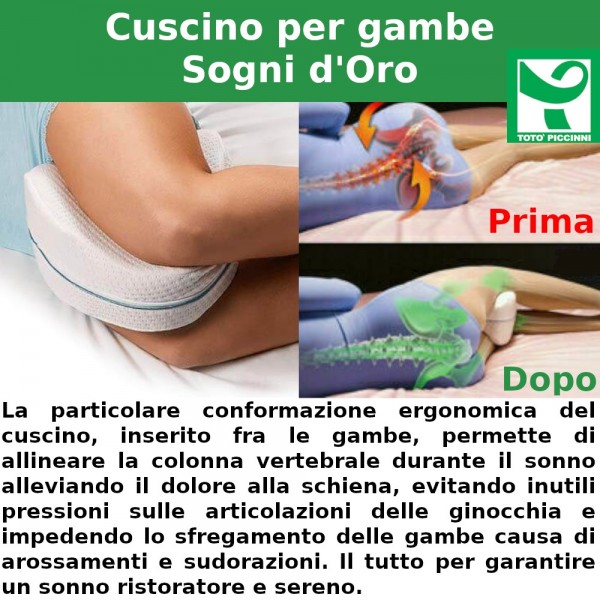 Cuscino Sogni D'Oro in Memory Foam per Gambe Aiuto Posizione Schiena