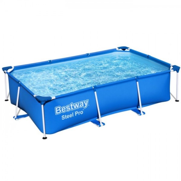 Piscina Fuori terra rettangolare, Power Steel colore Blu modello Bestway Totò Piccinni
