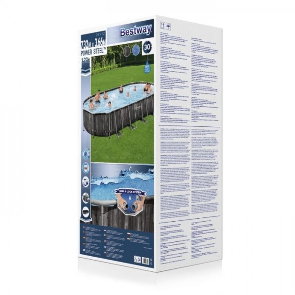 Piscina Fuori terra ovale, Power Steel Effetto legno scuro modello Bestway Totò Piccinni