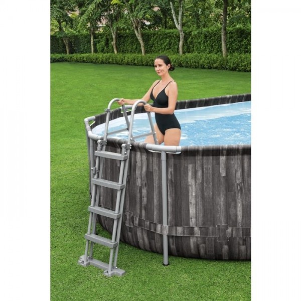 Piscina Fuori terra ovale, Power Steel Effetto legno scuro modello Bestway Totò Piccinni