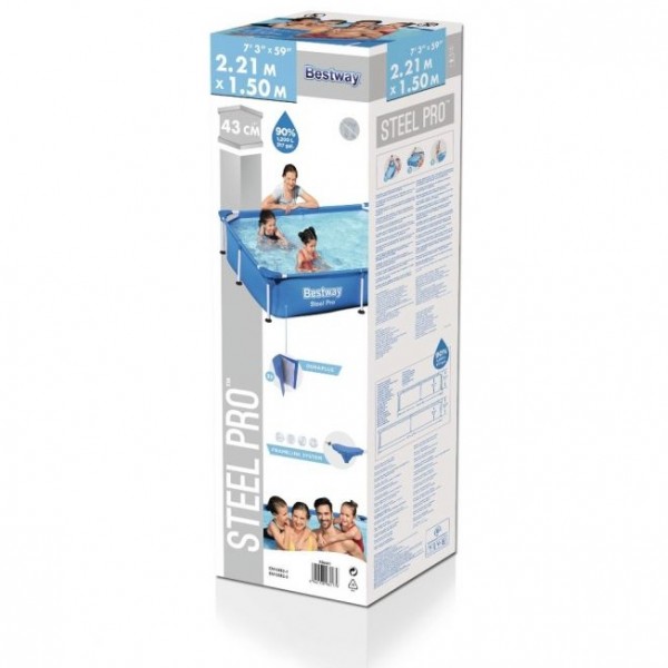 Piscina Fuori terra Rettangoalre Power Steel colore Blu modello Bestway Totò Piccinni