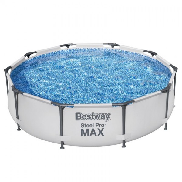 Piscina Fuori terra Rotonda Power Steel colore Grigio Chiaro modello Bestway Totò Piccinni