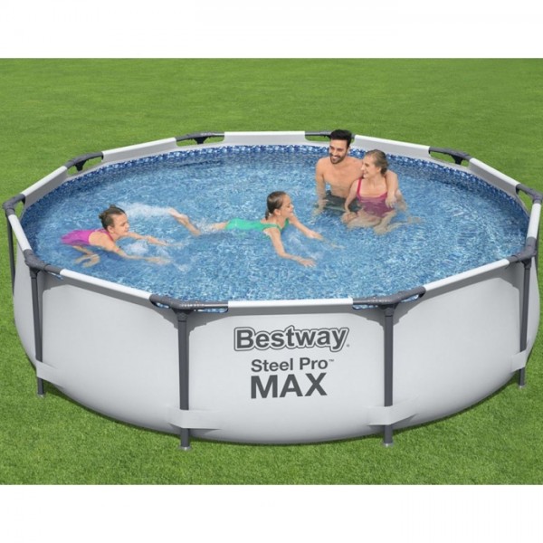 Piscina Fuori terra rotonda, Power Steel colore Grigio Chiaro modello Bestway Totò Piccinni