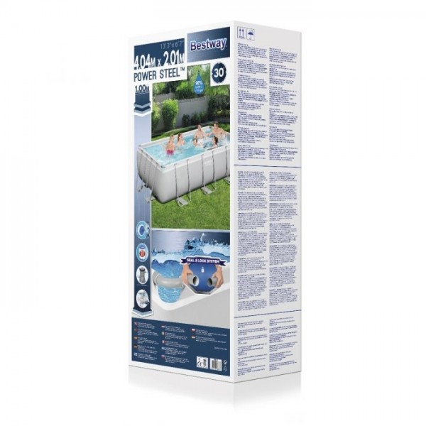 Piscina Fuori terra rettangolare, Power Steel colore Grigio Chiaro modello Bestway Totò Piccinni